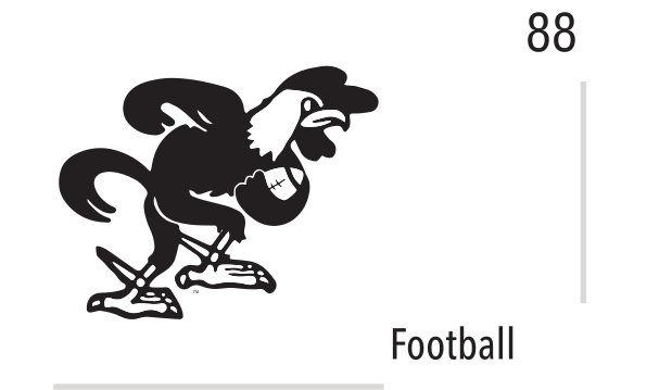 mascot caricature, Football, black variant, cell 88