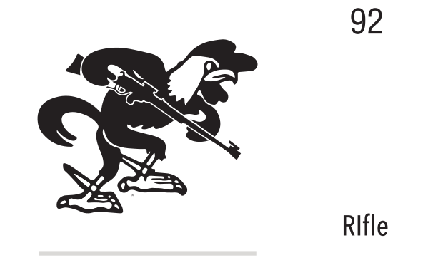 mascot caricature, Rifle, black variant, cell 92