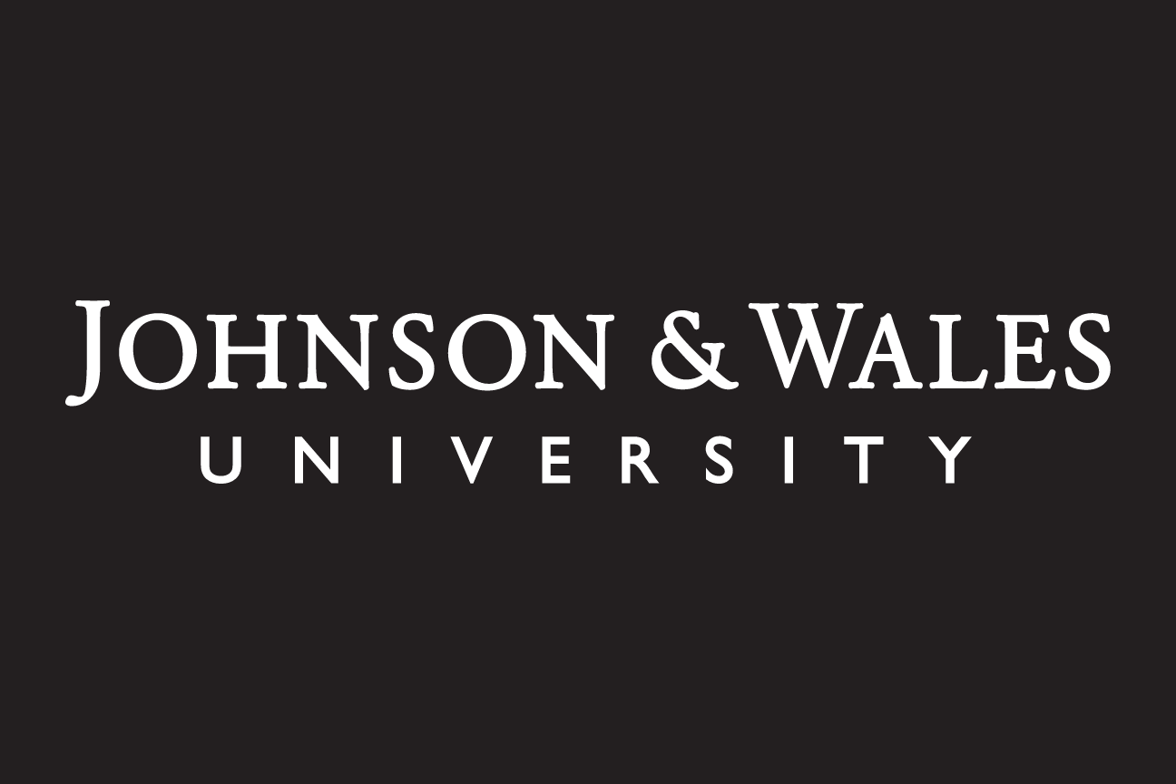Johnson & Wales University wordmark, reverse on black variant, cell 7