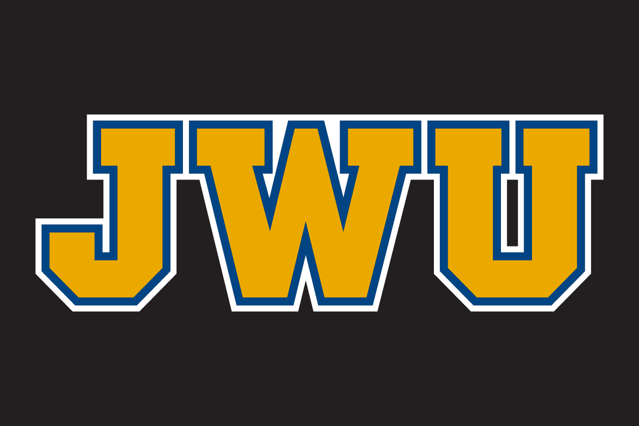 JWU lettermark, color on black variant, cell 90