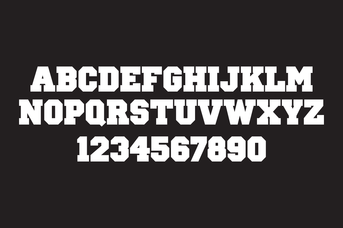 font system, white on black variant, cell 101