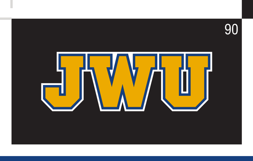 JWU lettermark, color on black variant, cell 90