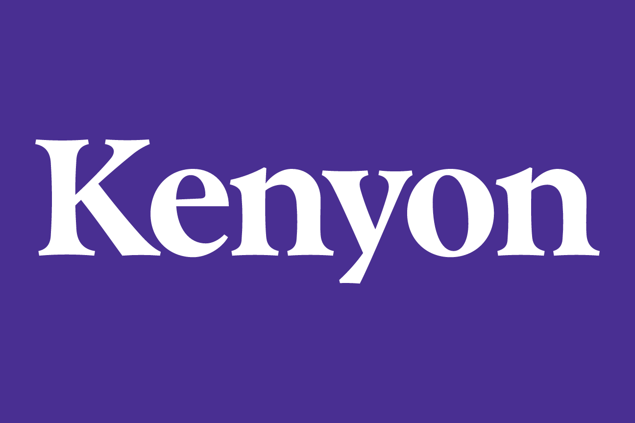 Kenyon wordmark, white knockout variant, cell 4