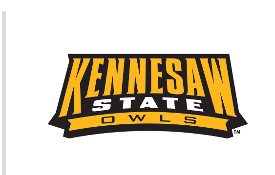 Kennesaw State Owls wordmark, color with outline variant, cell 6