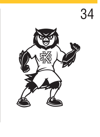 Full body mascot, black and white variant, cell 34