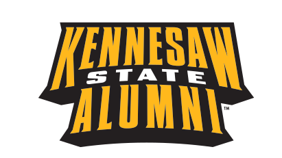 Alumni wordmark, color on white variant, cell 45