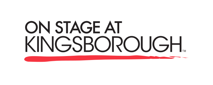 On Stage at Kingsborough wordmark, color variant, cell 7