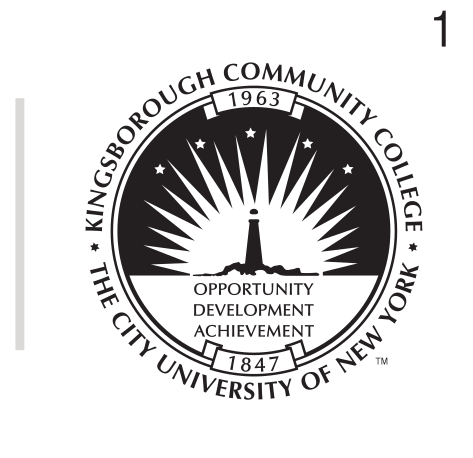 Kingsborough Community College seal, black and white variant, cell 11