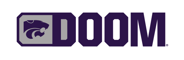 DOOM wordmark with Powercat, purple variant, cell 8