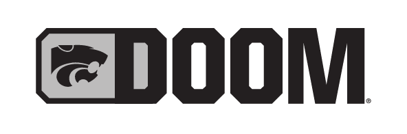 DOOM wordmark with Powercat, black variant, cell 9