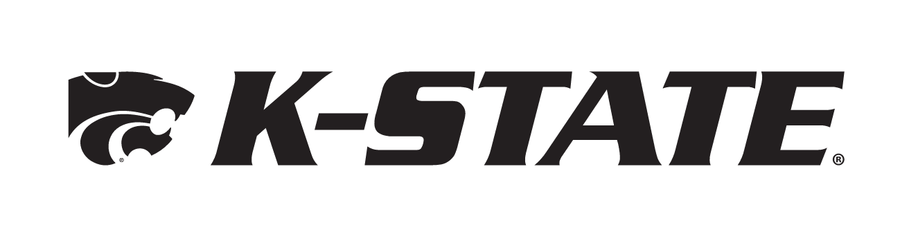 K-STATE wordmark with Powercat, black variant, cell 18