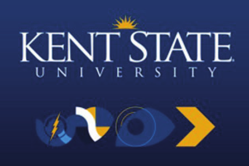 Kent State University, primary logo, full color, reverse variant