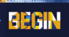 BEGIN, wordmark, yellow/white variant