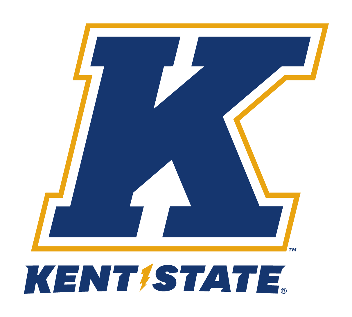 University K Emblem, Kent State Blue and Gold with Kent State wordmark variant