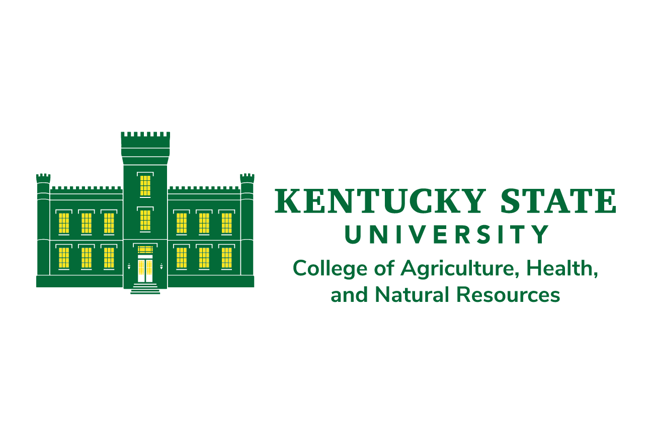 building icon with wordmark and college name, horizontal, College of Agriculture, Health, and Natural Resources variant, cell 15