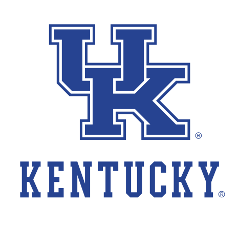 Interlocking UK with Kentucky wordmark, blue outline variant