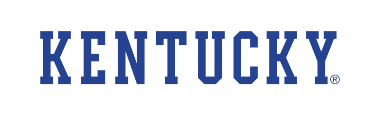 KENTUCKY wordmark, blue with outline variant