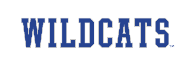 WILDCATS wordmark, blue on white variant