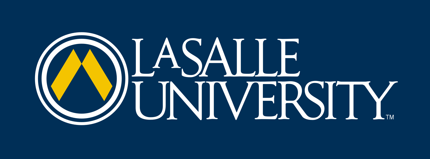 La Salle University logo, full color on navy variant, cell 24