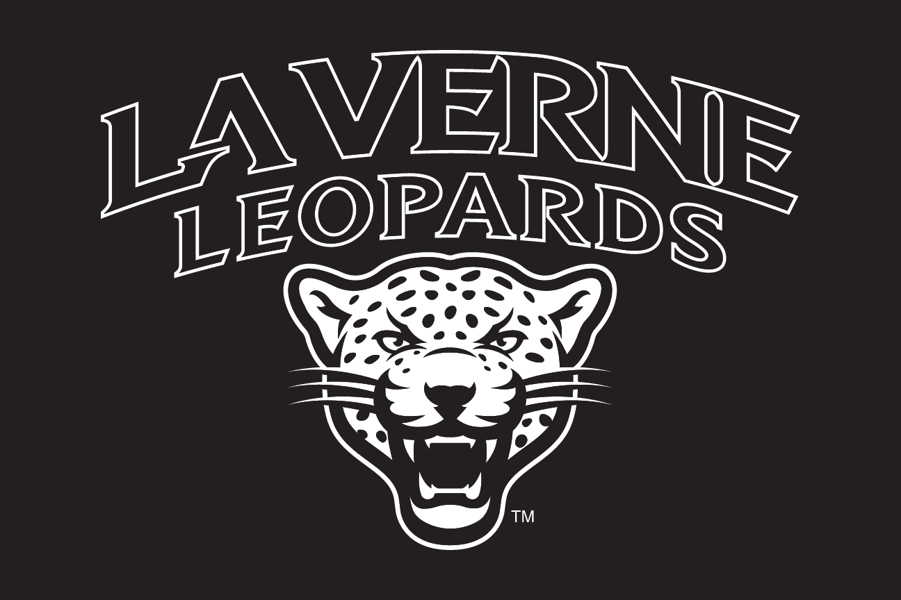 leopard head with wordmark, horizontal, full color, black background variant, cell 11