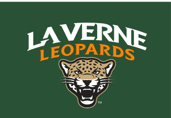 leopard head with wordmark, stacked, full color, green background variant, cell 12