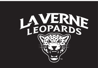 leopard head with wordmark, stacked, white and black, black background variant, cell 14