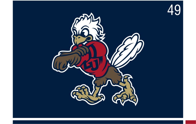 Sparky mascot, full color on navy variant, cell 49