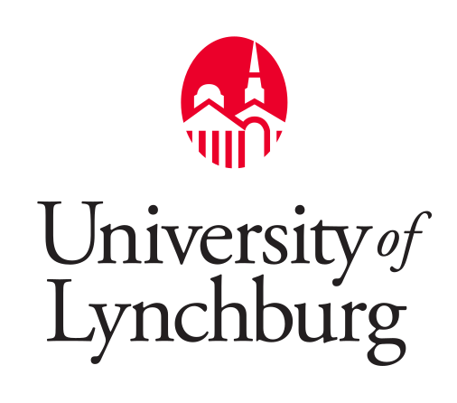 University of Lynchburg logo, vertical, red/black variant, cell 7