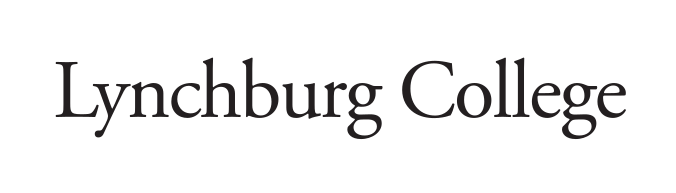 Lynchburg College wordmark, horizontal, black variant, cell 65