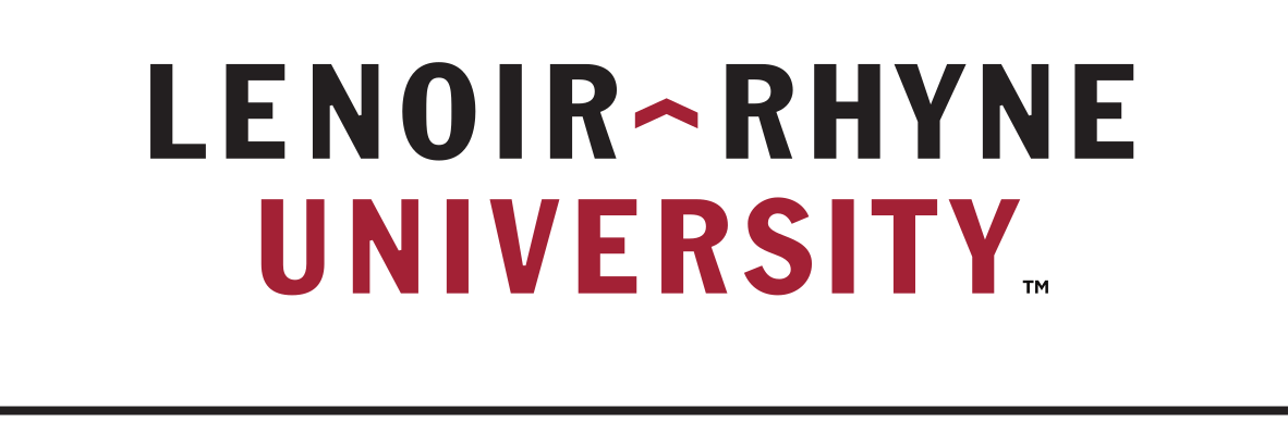 Lenoir-Rhyne University wordmark, red and black variant, cell 11