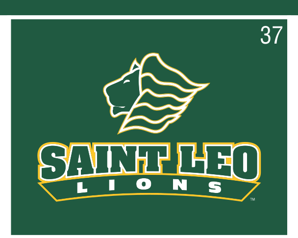 secondary athletic mark with lions text, green/gold on green variant, cell 37