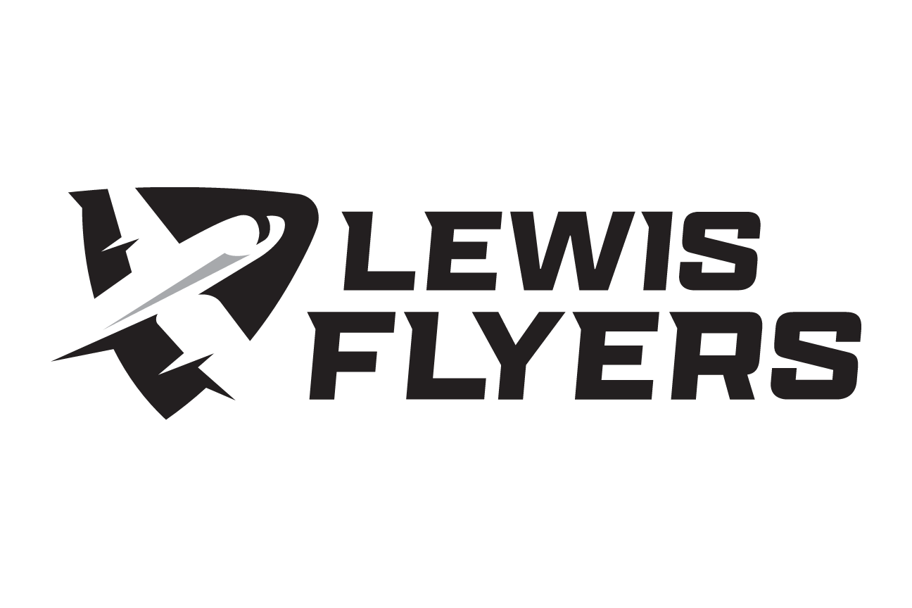 Lewis Flyers primary mark, black/gray on white variant, cell 4