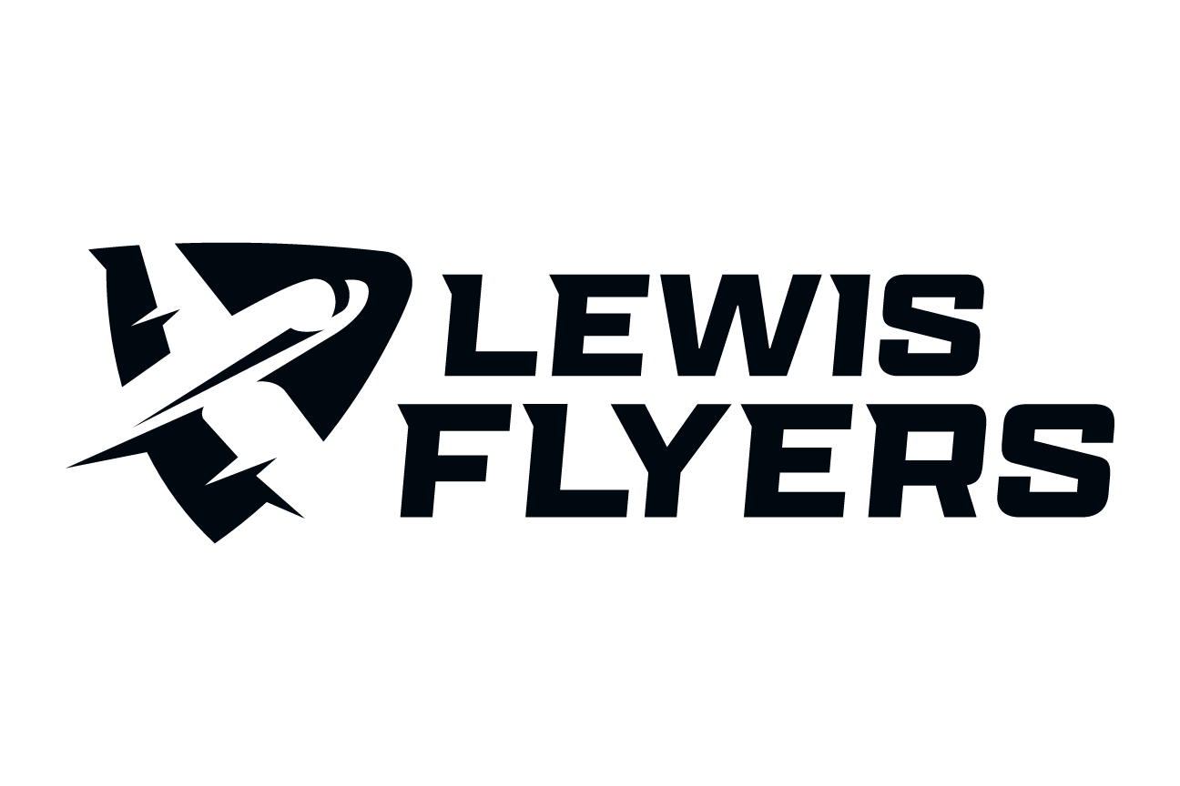 Lewis Flyers primary mark, black on white variant, cell 7