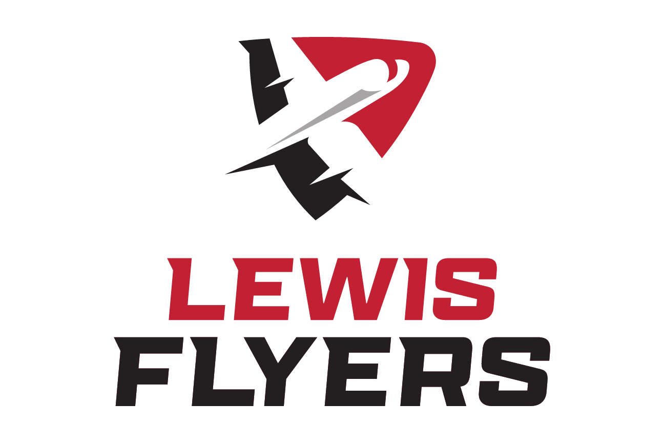 Lewis Flyers stacked secondary mark, red/black on white variant, cell 17