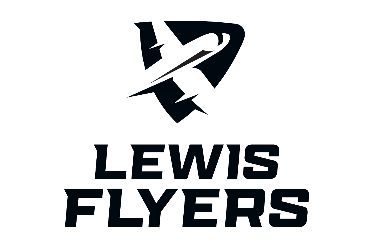 Lewis Flyers stacked secondary mark, black on white variant, cell 20