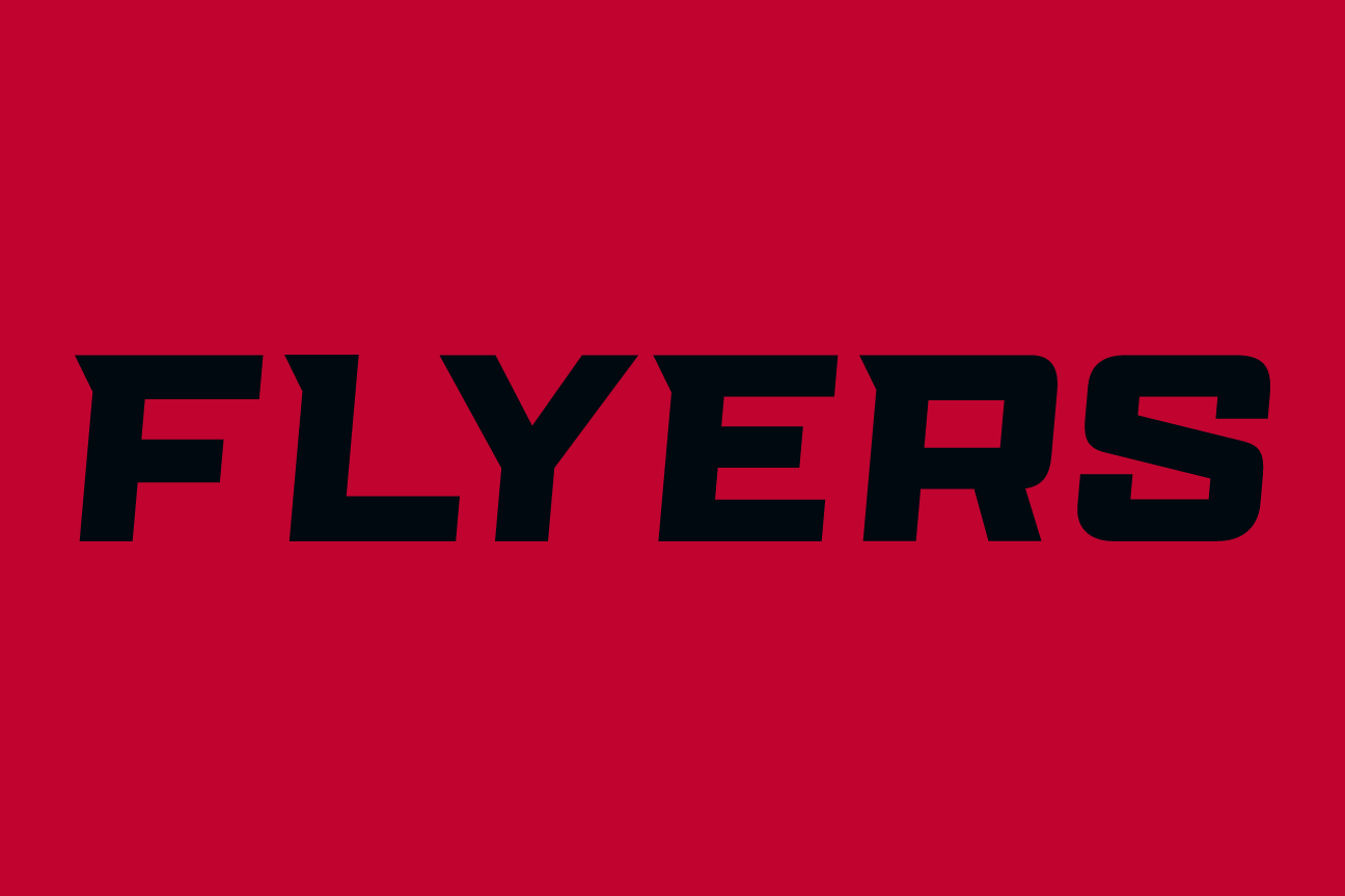 Flyers wordmark, black on red variant, cell 22