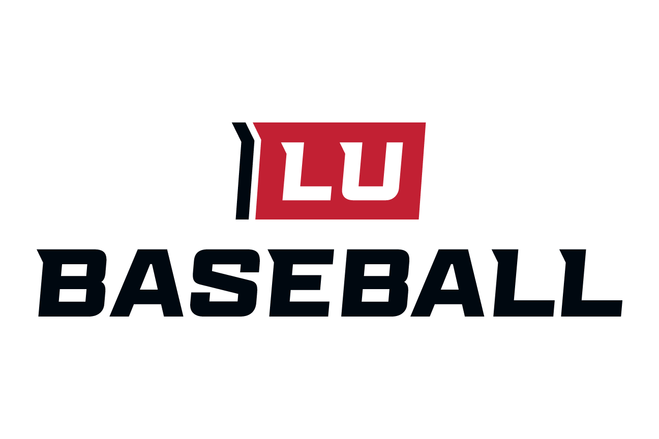 Lewis Athletics wordmark, red/white on black variant, cell 32