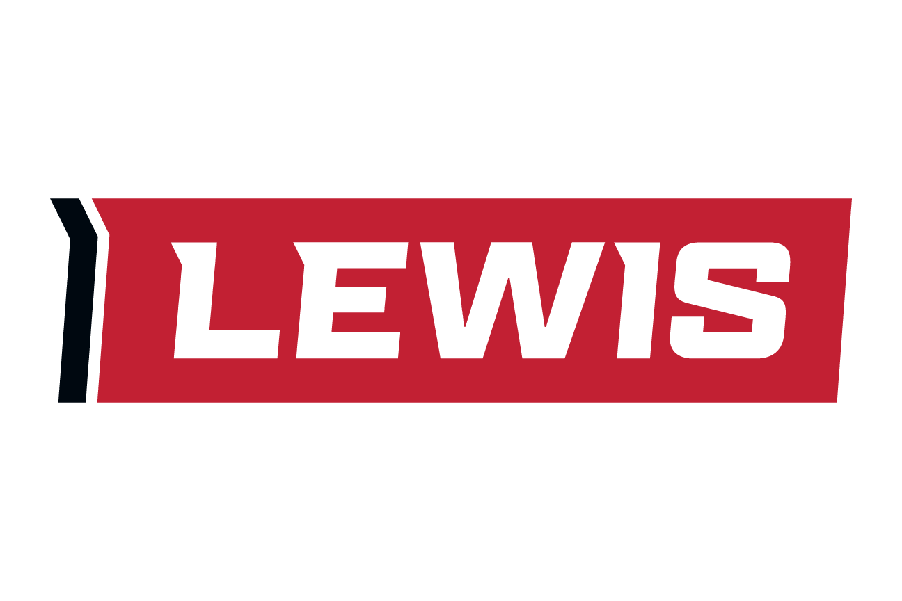 LEWIS wordmark, red on black box variant, cell 42