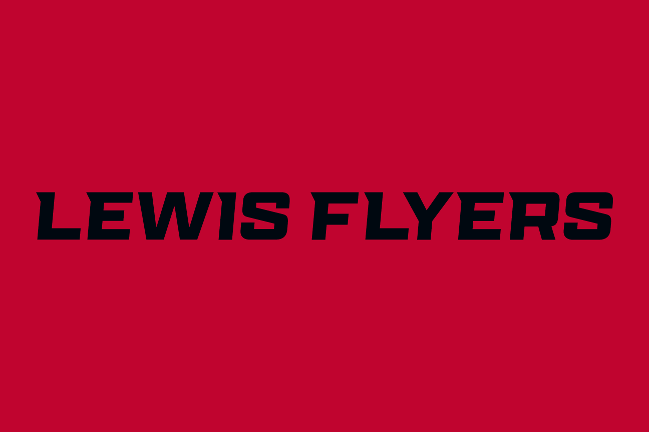LEWIS FLYERS wordmark, black on red variant, cell 46