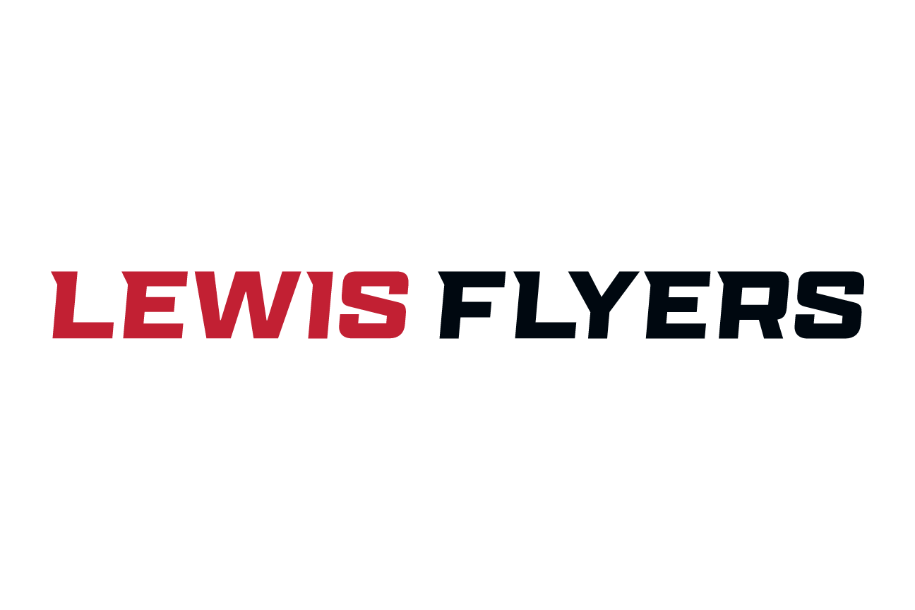 LEWIS FLYERS wordmark, red and black variant, cell 48