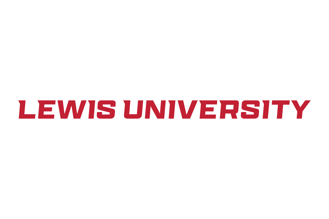 LEWIS UNIVERSITY wordmark, red variant, cell 57
