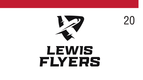 Lewis Flyers stacked secondary mark, black on white variant, cell 20
