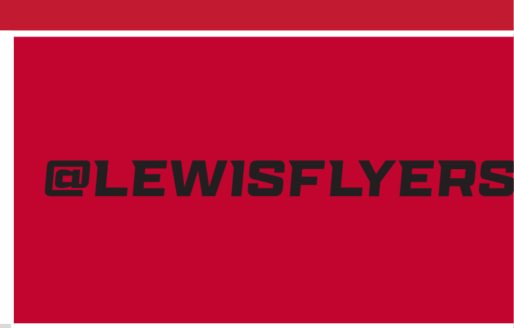@LEWISFLYERS social handle, black on red variant, cell 70