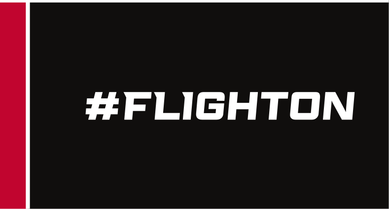 #FLIGHTON hashtag, white on black variant, cell 77