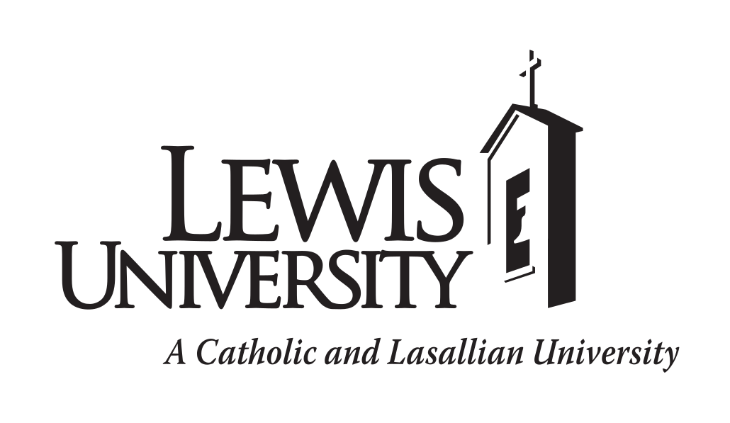 Lewis University Belltower logo, black variant, cell 88