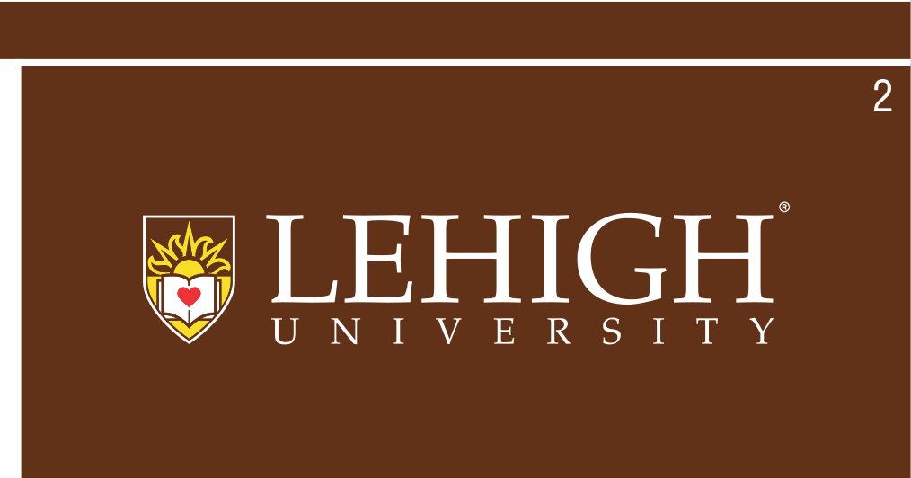 Lehigh University institutional mark, full color on brown variant, cell 2