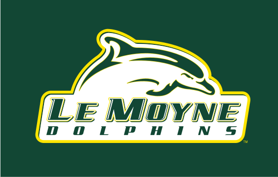 Le Moyne Dolphins logo, full color on green, alternate variant, cell 6