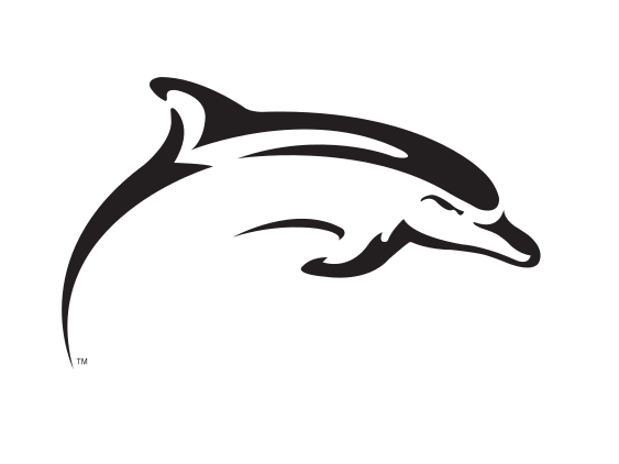 Dolphin mascot, black on white variant, cell 17