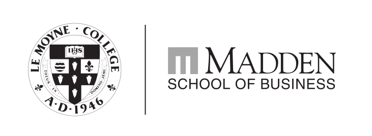 Madden School of Business lockup, black variant, cell 49