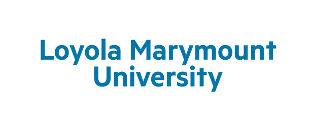 Loyola Marymount University wordmark, stacked blue serif variant, cell 45